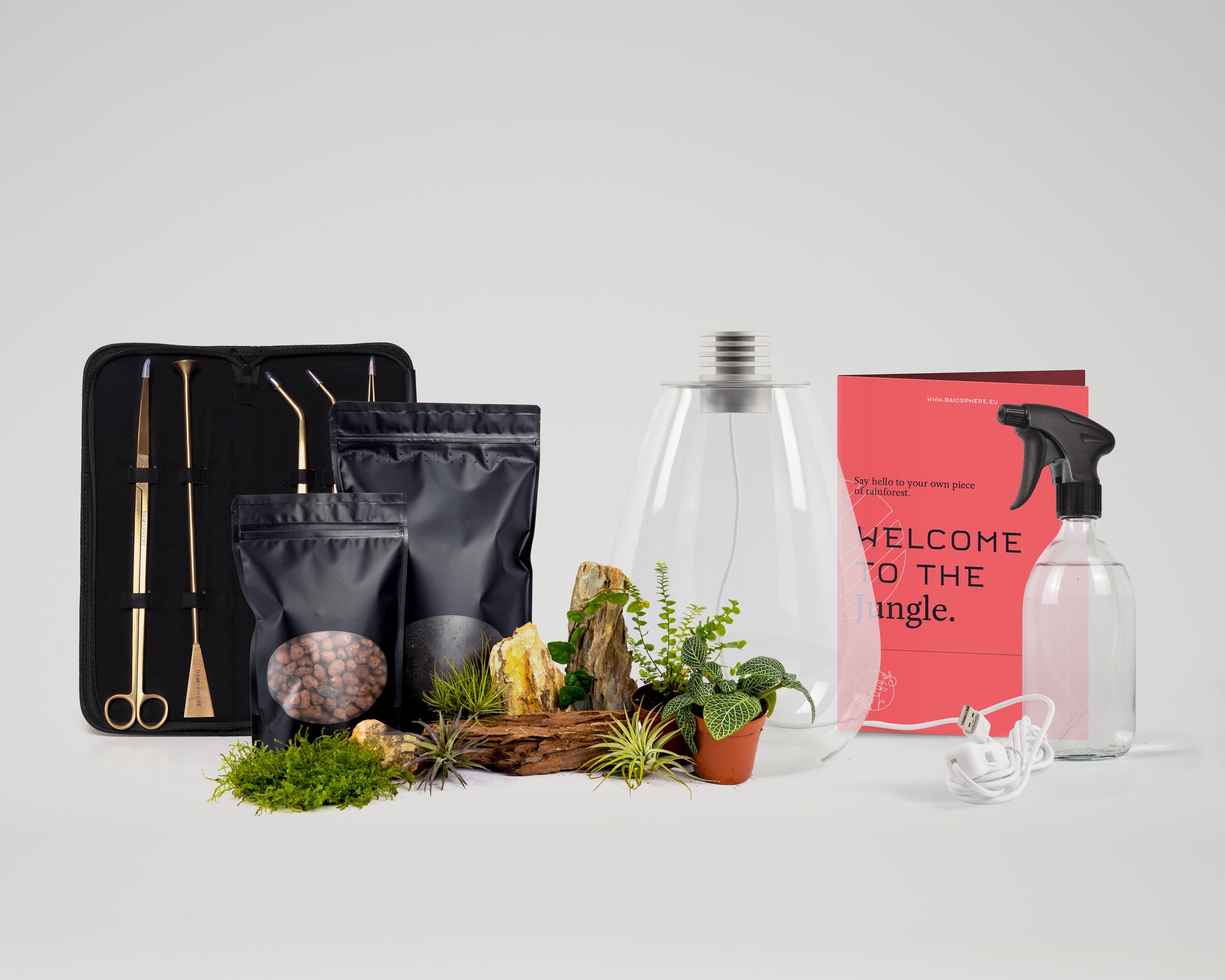 Baiosphere Mini All-in-one bundle with matt silver Baiosphere and gold scaping tools set